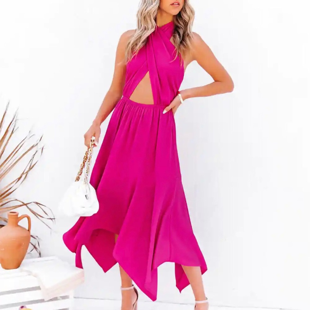 Vici Halter Cutout Midi Dress
